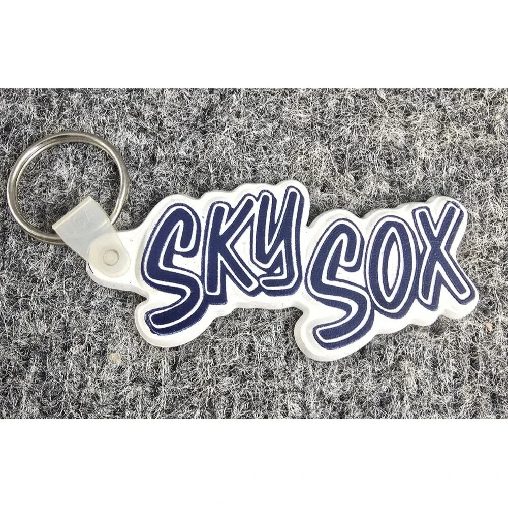 Vintage Keychain Sky Sox Minor League Rubber Blue Letter Spell Out